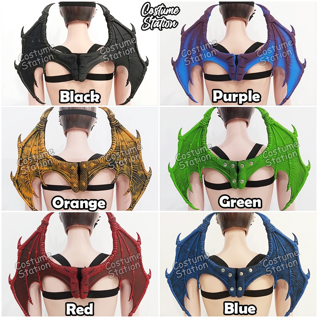 Set Topeng Sayap Ekor Naga / Dragon Mask Wings Tail Set Hewan Pesta Halloween dewasa