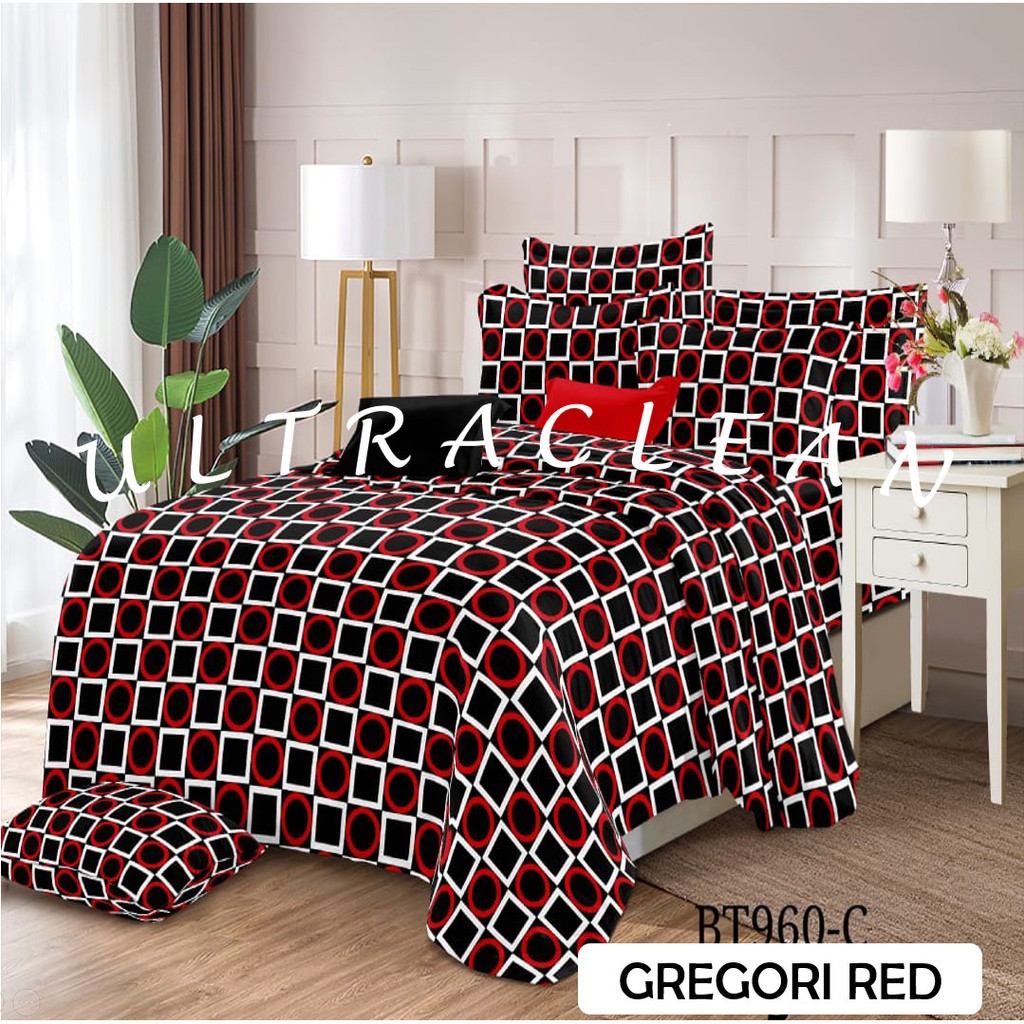 Sprei Micro Homemade GREGORI RED MINIMALIS TRIANGLE &quot;PREMIUM&quot; katun Disperse size 90 120 140 160 180 &amp; 200