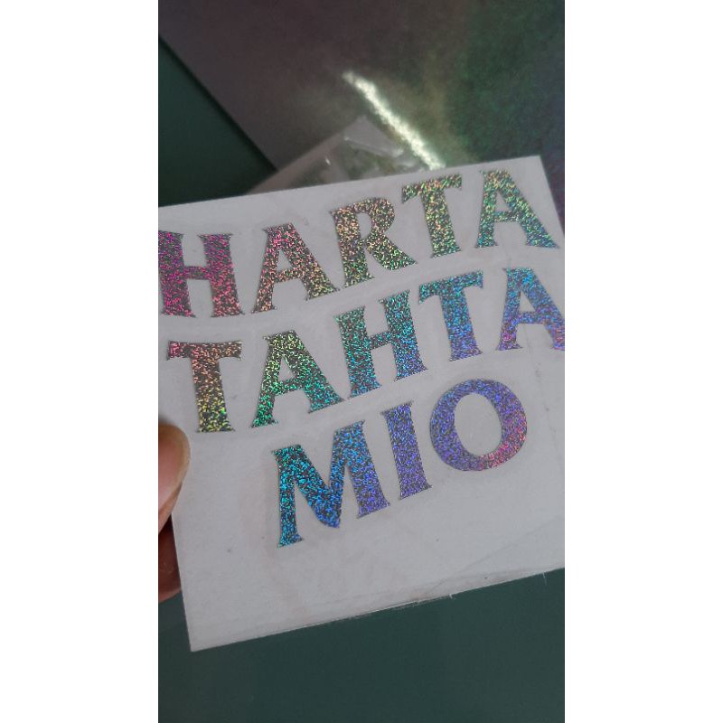 

terlarisss!!! stiker harta tahta nama custom,stiker hologram viral
