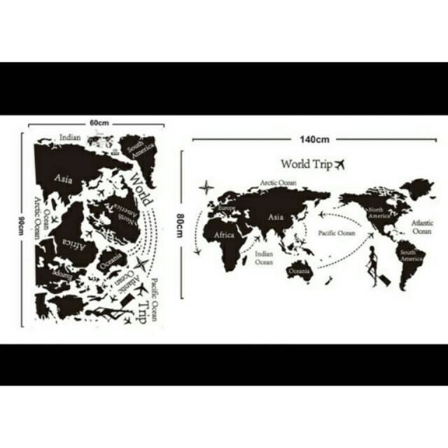 Wall sticker peta dunia travel trip maps