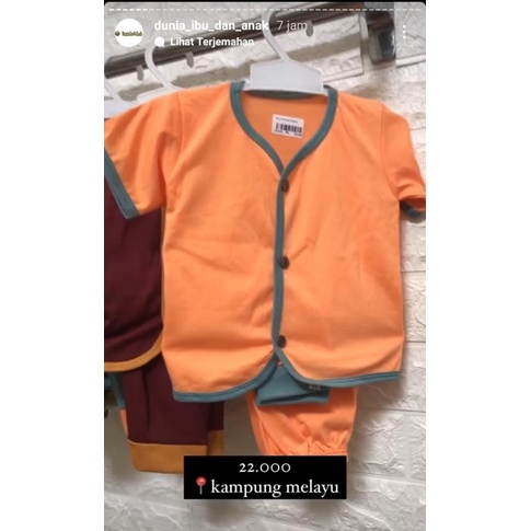 stelan baju polos umur 0-6bulan all size