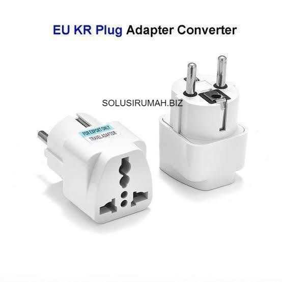 EU PLUG ADAPTER US UK AU travel Adaptor Colokan 2 kaki steker export