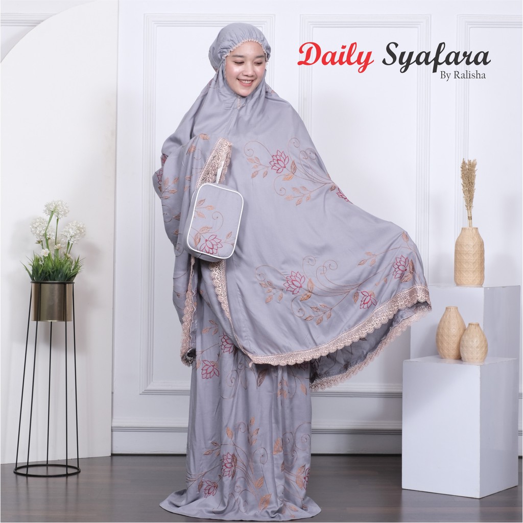 Mukena Motif Daun Kecil Mukena Viscose Adem Dewasa Terbaru 2021