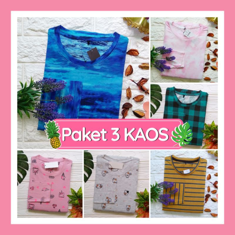 T-SHIRT BAJU KAOS WANITA LENGAN PANJANG MOTIF TIE DYE