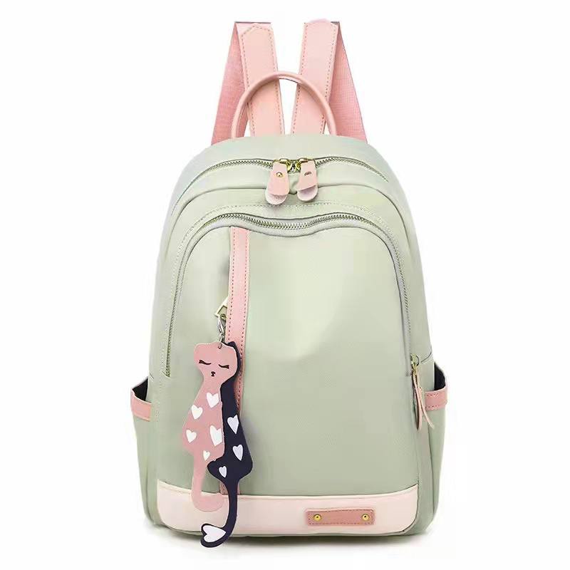 Tas Ransel Wanita Import Free Gantungan Kucing Lucu OS422022 Backpack - Anti Air-4