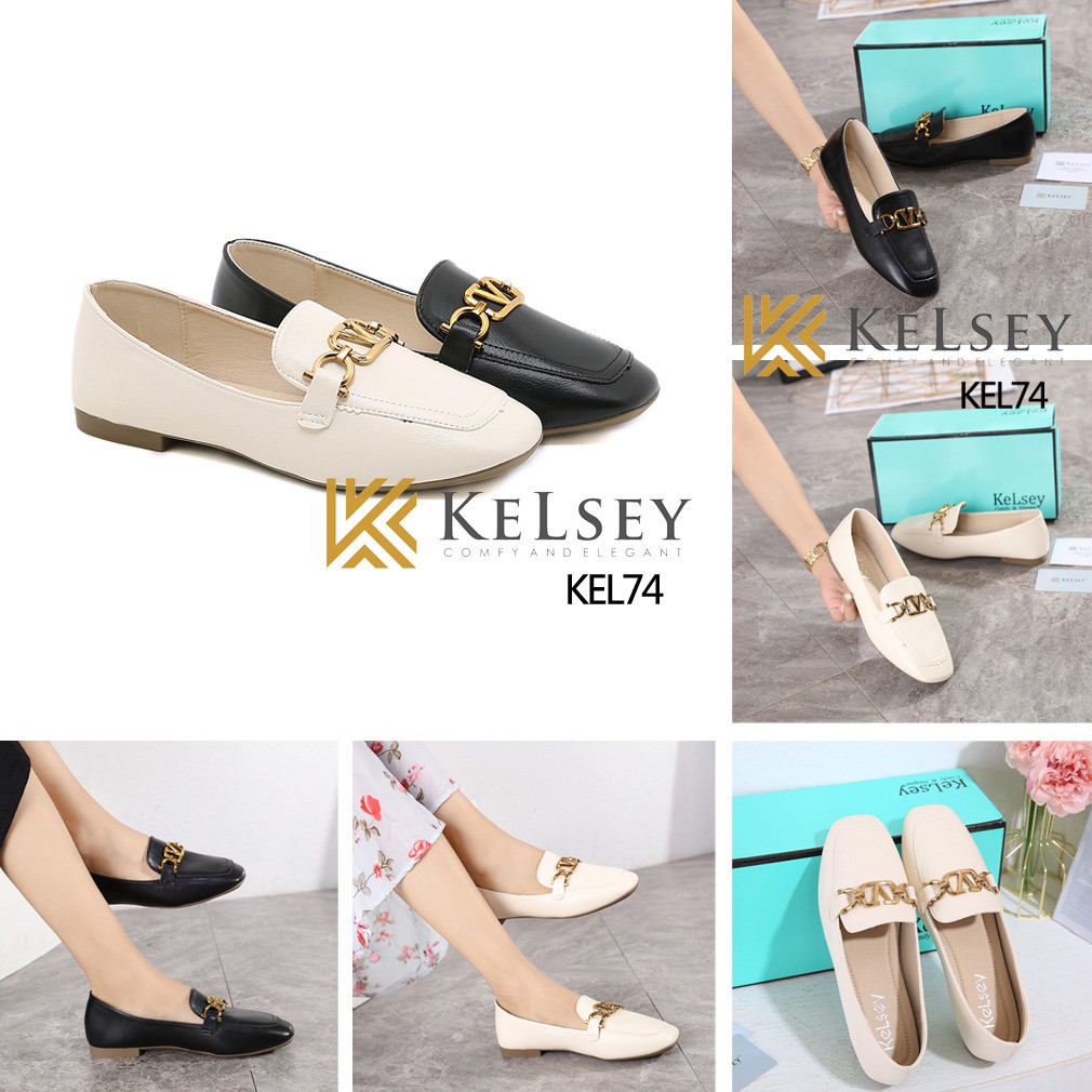 (GRATIS ALAS KAKI) Kelsey Sepatu Flat Shoes Wanita KEL74