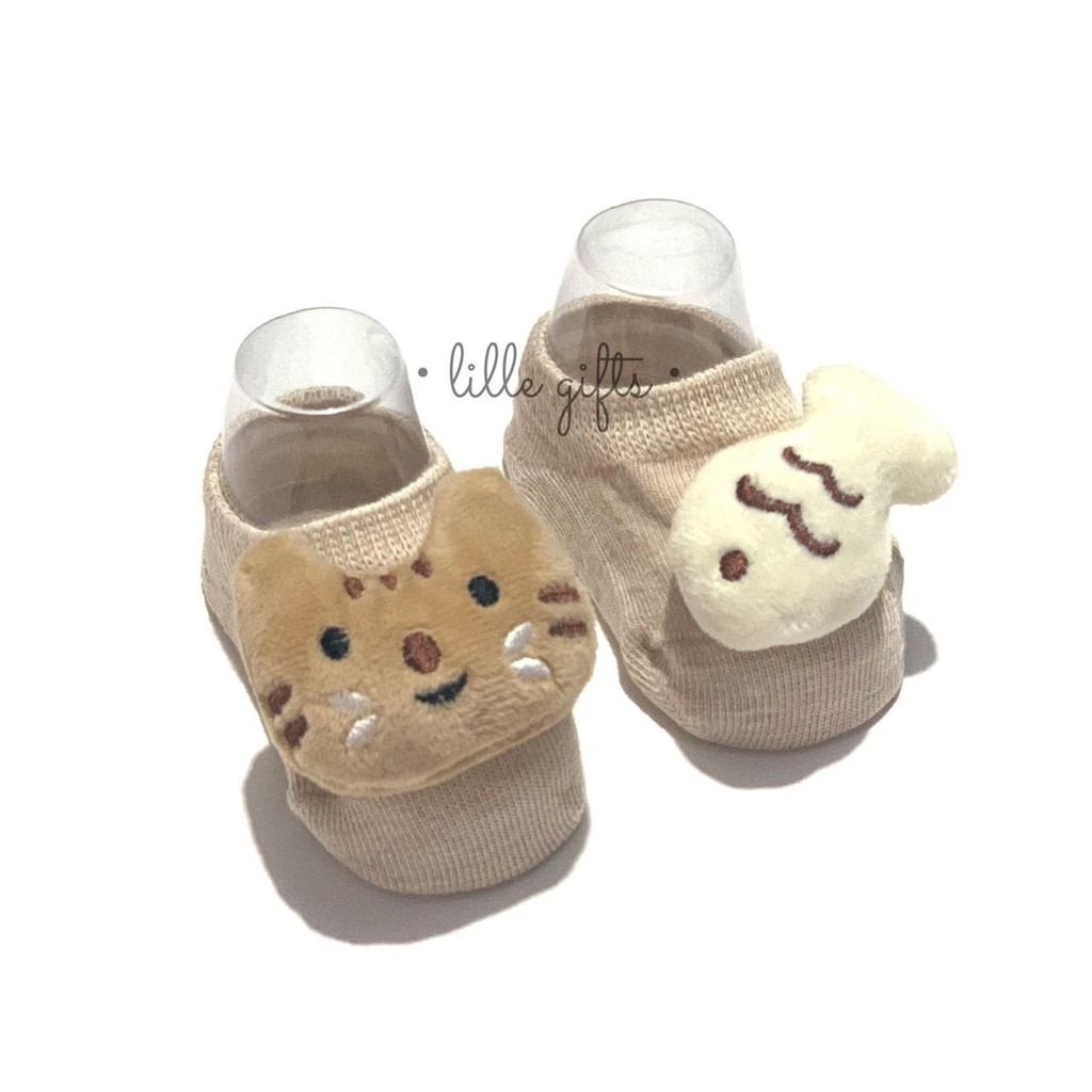 Lille Gifts - Kaos Kaki Bayi Newborn - Cat &amp; Fish