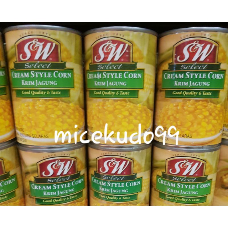 

S&W CREAM STYLE CORN 425 GRAM / KRIM JAGUNG MANIS / SW