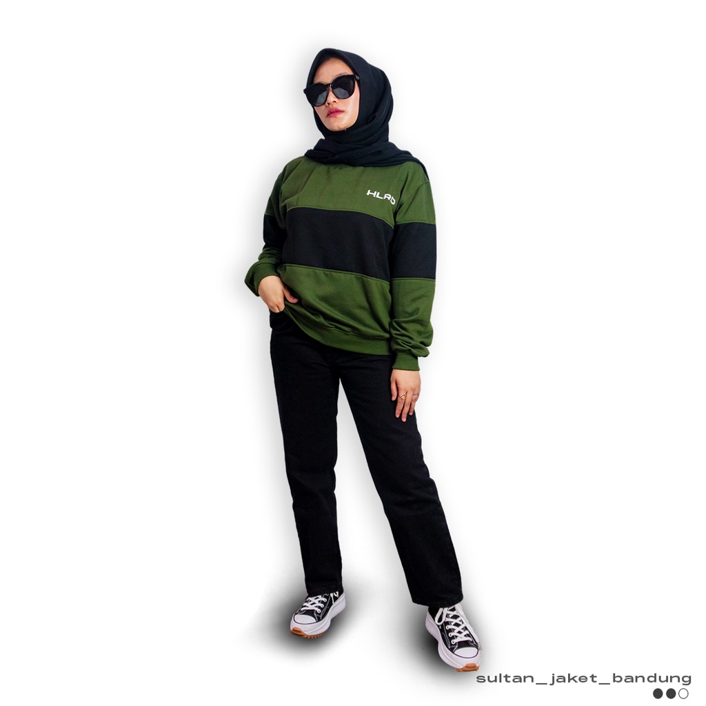 Holyrider Sweatshirt Stripe Shinju Olive II  Sweatshirt Stripe Fashionable