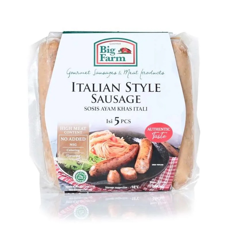 

Big Farm Italian Style Sausage Sosis NO MSG 5pcs 360g-Jkut