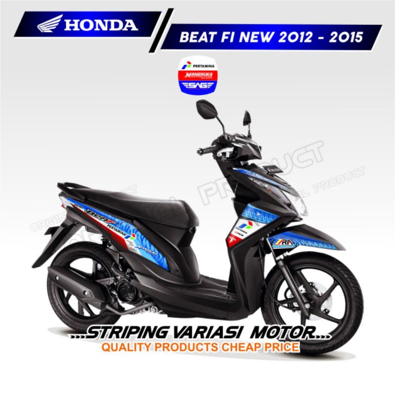 Striping stiker variasi HONDA BEAT FI 2012-2015 lis model PERTAMINA MANDALIKA