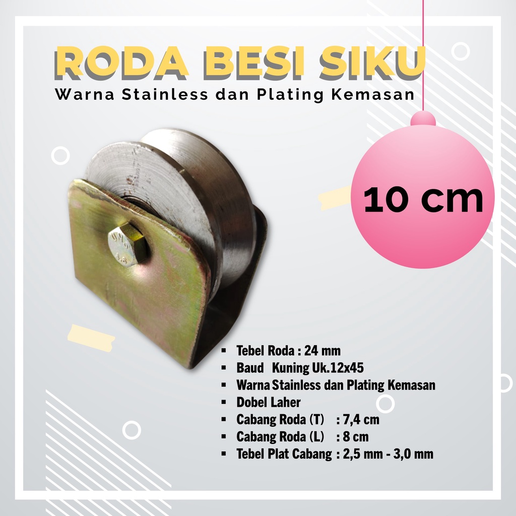 Roda pagar besi as 10 cm roda pintu gerbang