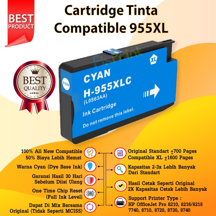 Produk Bundling Cartridge Compatible 955XL 955 XL CMYK SET