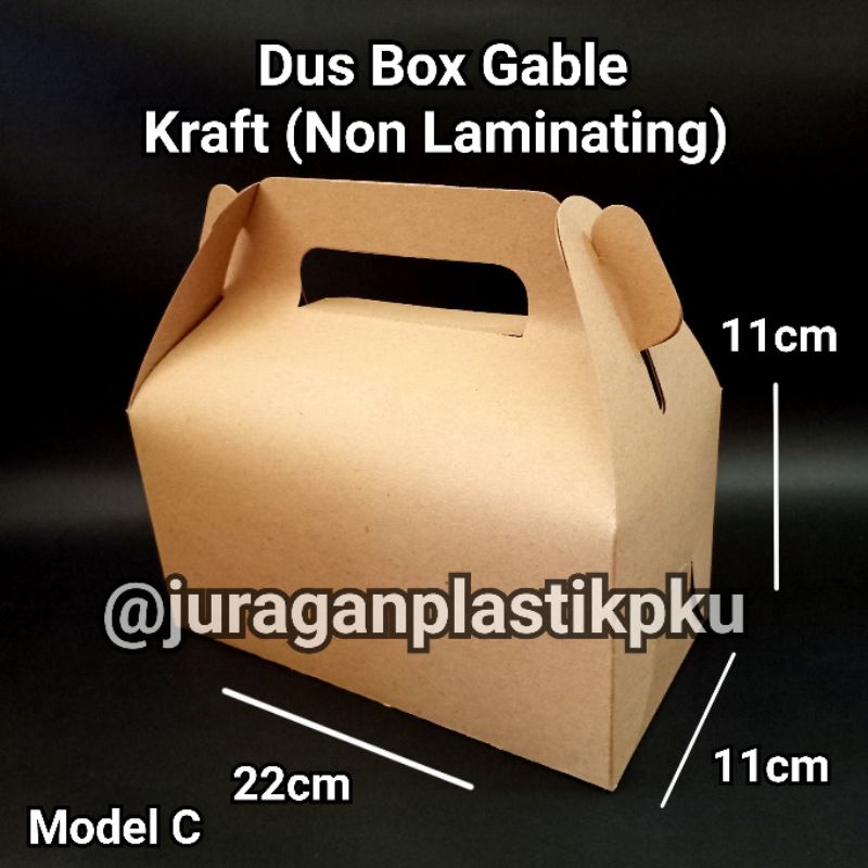 

Dus Box Gable Kraft | Kotak Hampers Packaging Toples / Kemasan Tenteng Stoples Dessert Brownies Gift Unik Souvenir Lebaran