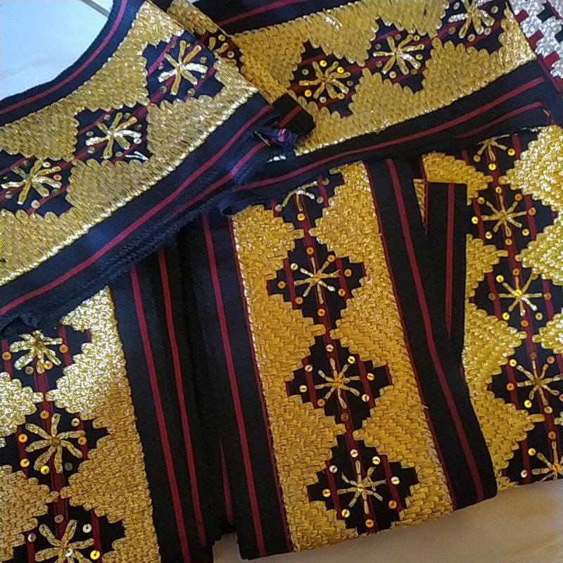 Bisban / Selendang Tapis Lampung Motif Abung Murah-Bintang Hitam