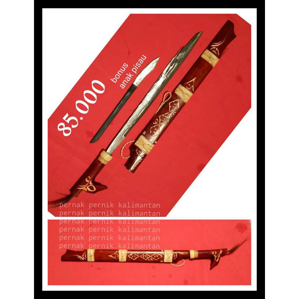BIG SALE Mandau ukir naga timbul, senjata khas Kalimantan TERUJI