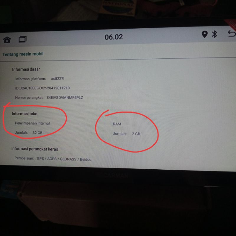 Head Unit Android 10 Inch Carman Ram 2Gb Memory Internal 32Gb Real-1