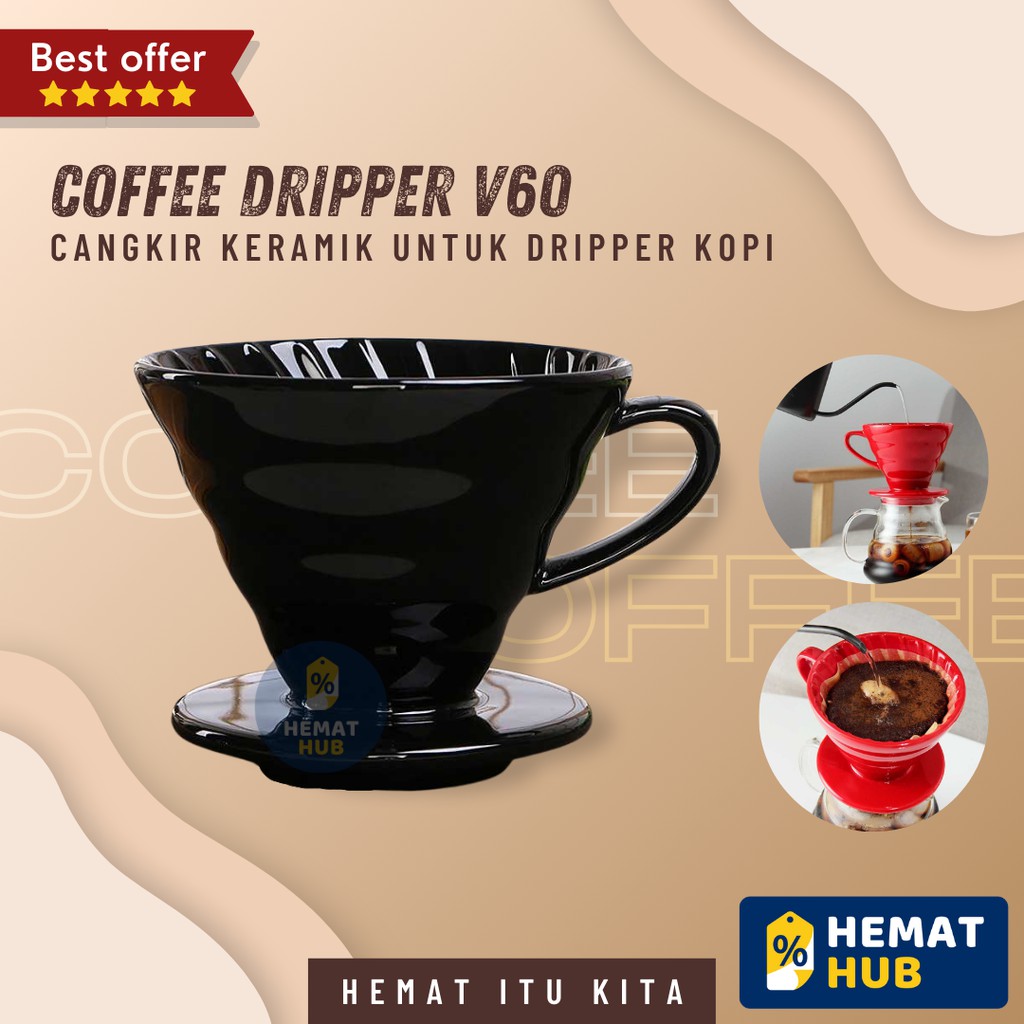 V60 Dripper Set Coffee Drip Filter Peralatan Alat Penyaring Kopi Manual