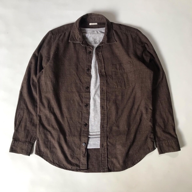 flannel gu by uniqlo coklat