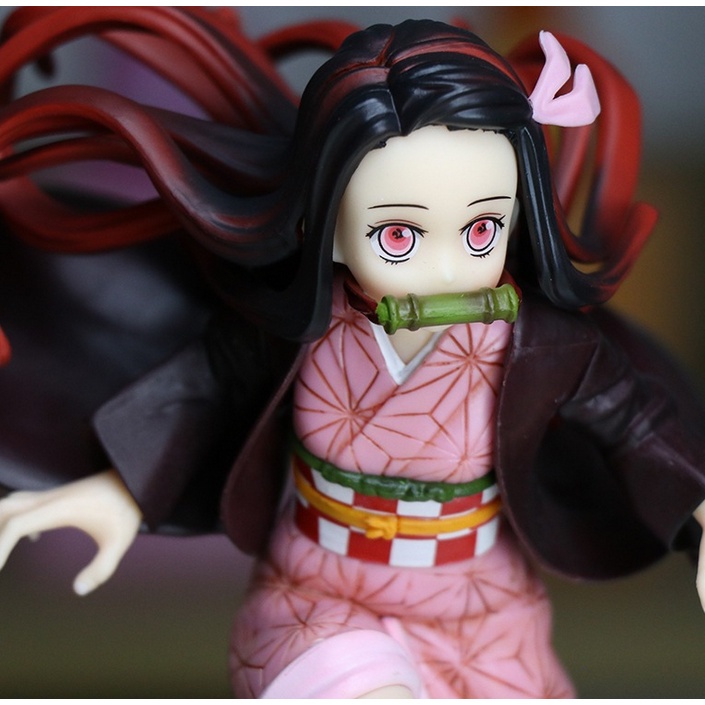 Mainan Action Figure Model Anime Demon Slayer Kamado Nezuko Fighting Version Bahan PVC