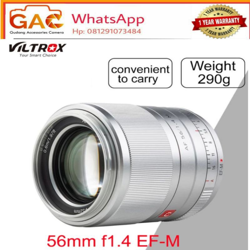 lensa VILTROX AF 56mm f1.4 STM for canon Eos M auto focus