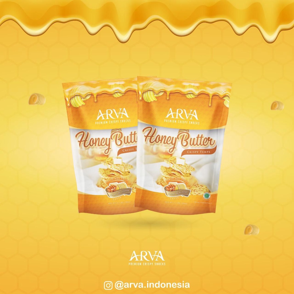 ARVA - HONEY BUTTER CRISPY TEMPE SNACK - 100 GR (PREMIUM &amp; HALAL)