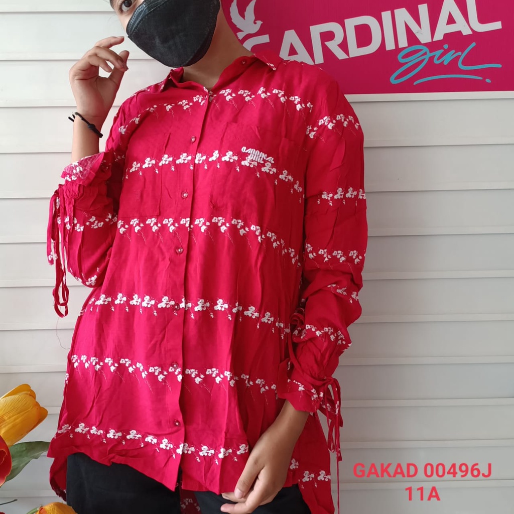 gof KJK CARDINAL GIRL KEMEJA Pakaian Wanita Atasan Hem Casual Santai Motif Kotak Original Lengan Panjang