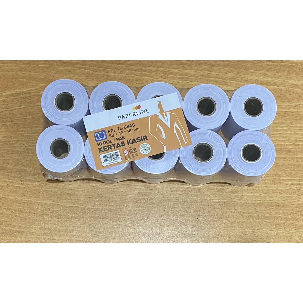 

Kertas Struk Telstruk Paperline 1 Ply 58x48x18mm [1 Pak isi 10Roll]