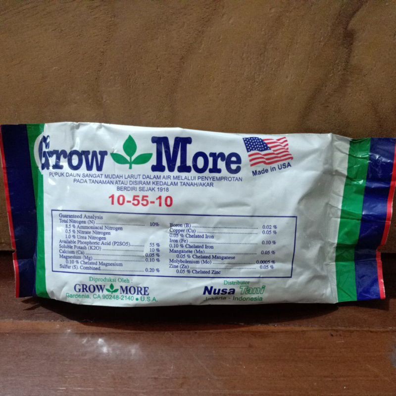 Growmore 10-55-10 - Growmore Bunga - Growmore Buah 100gr