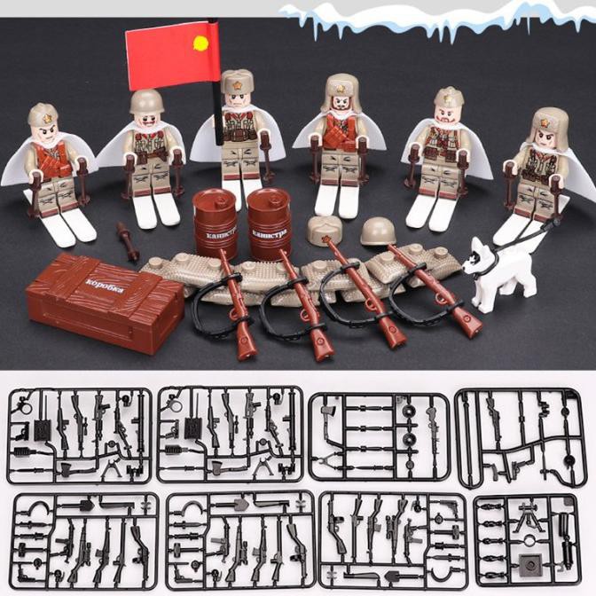 Wow 6Pcs Dilong 71022 Moscow Army Rusia Lego Minifigure Brick Tentara War Sale