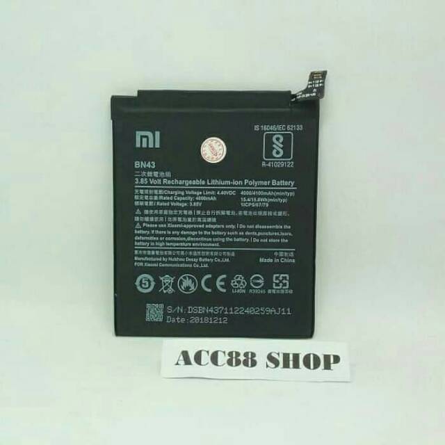 Batre battery baterai Original Xiaomi BN43 / Redmi Note 4X Snapdragon