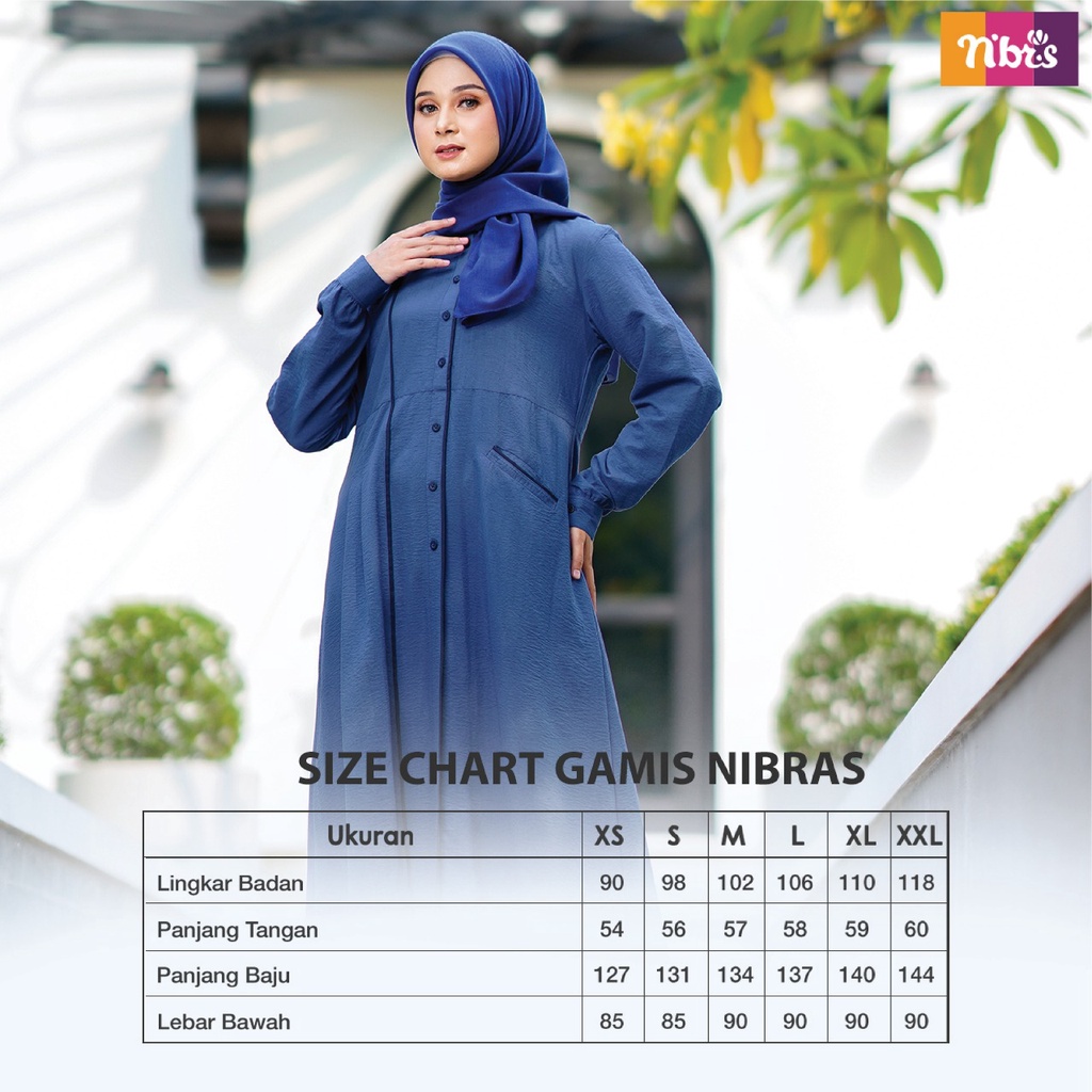 Nibras Gamis NBC 21 Bahan Jasmine Airflow Dress Simpel Polos Fashion Muslimah Modern Kekinina by Nibras bisa COD