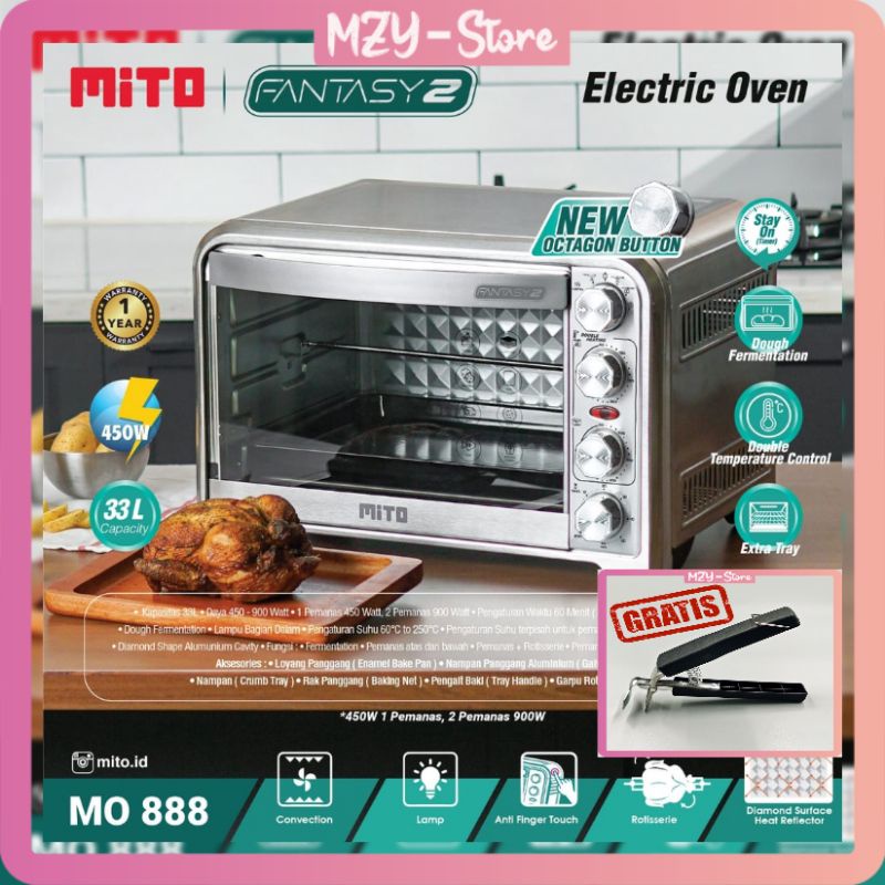 MITO Fantasy 2 Oven Listrik Mito MO888 Mito MO 888 Fantasy 2 Kapasitas 33 Liter - ORIGINAL GARANSI RESMI [FREE PENCAPIT]