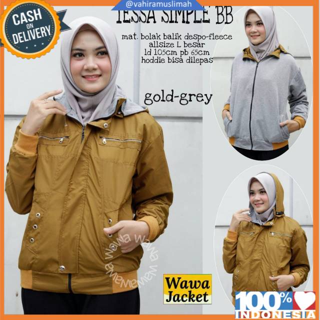 JAKET WANITA TESSA SIMPLE BB OUTDOOR BY WAWA JACKET BTC