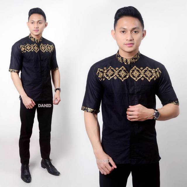 BAJU KOKO KOMBINASI BATIK KELAS RENTENG M L XL