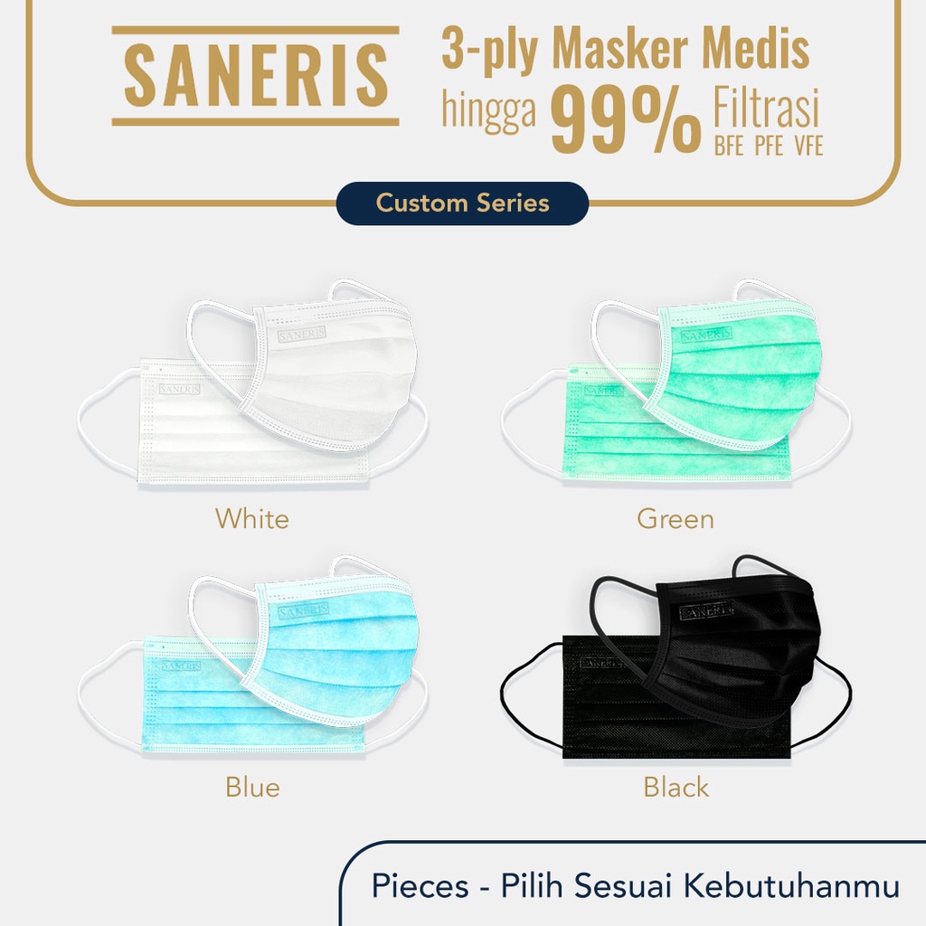 Saneris Masker Medis (Per Pcs) 3Ply