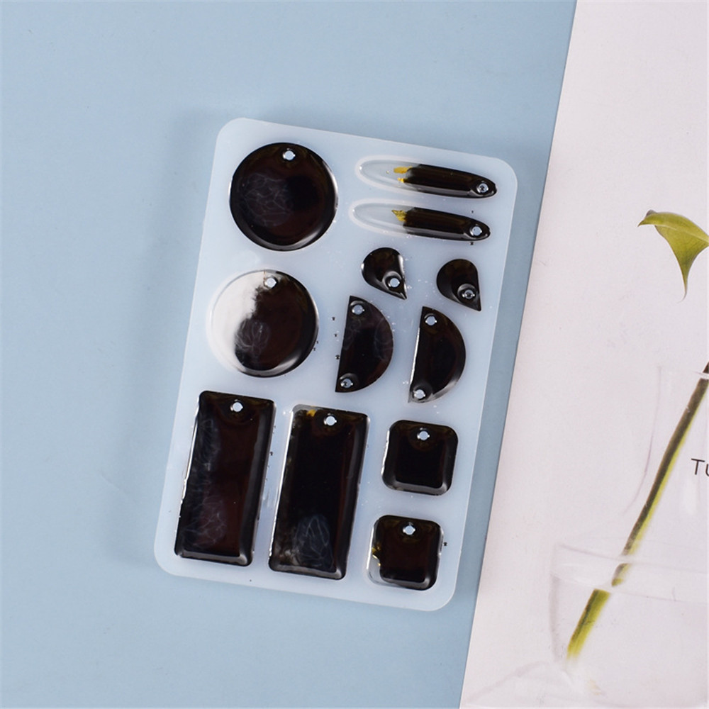 SUYOU DIY Earrings Resin Mold Dropping Glue Jewelry Making Ear Pendant Molds Keychain Necklace Transparent Resin Crafts Handmade Silicone Mould