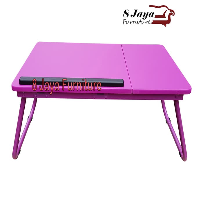 Meja Belajar Anak Folding Table Lipat Kecil Laptop Ungu MDF Kokoh Kaki Besi Tebal Anti Rayap Murah