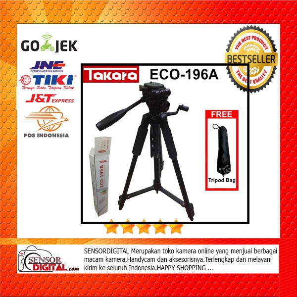 Tripod Takara ECO-196A For Kamera Mirroless DSLR Canon Sony Nikon Fuji