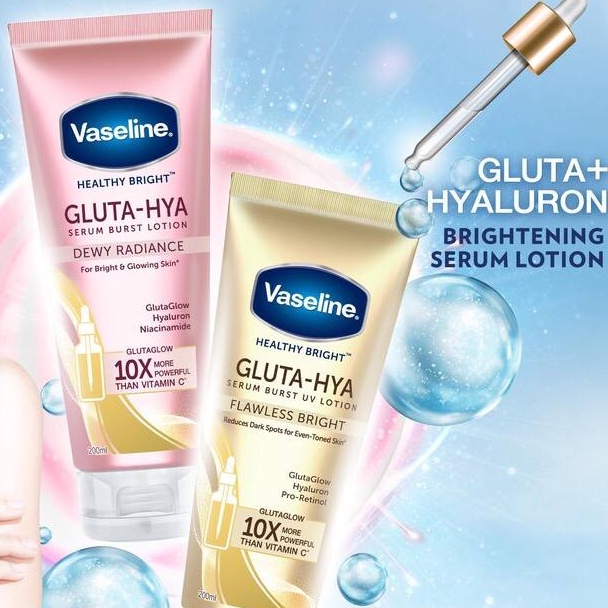 Jual Vaseline Healthy Bright Gluta Hyaluron Niacinamide Serum UV Lotion ...