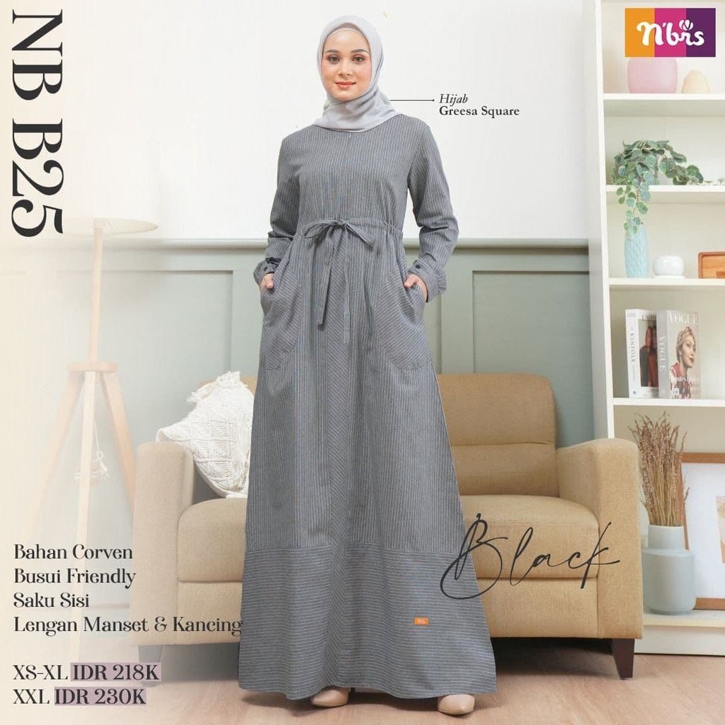 Gamis Nibras Dewasa NB B115 - Gamis Nibras Terbaru - Fashion Muslim