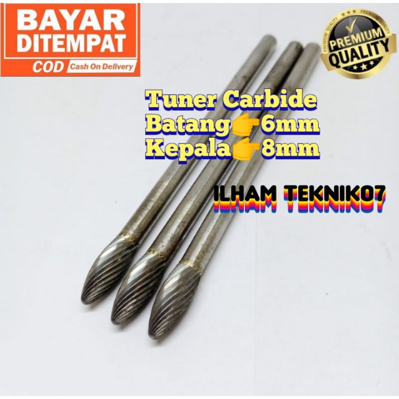 bor tuner Carbide 1arah tuner 1 arah tuner batang 6mm kepala 8mm Carbide tuner long tuner Carbide bo
