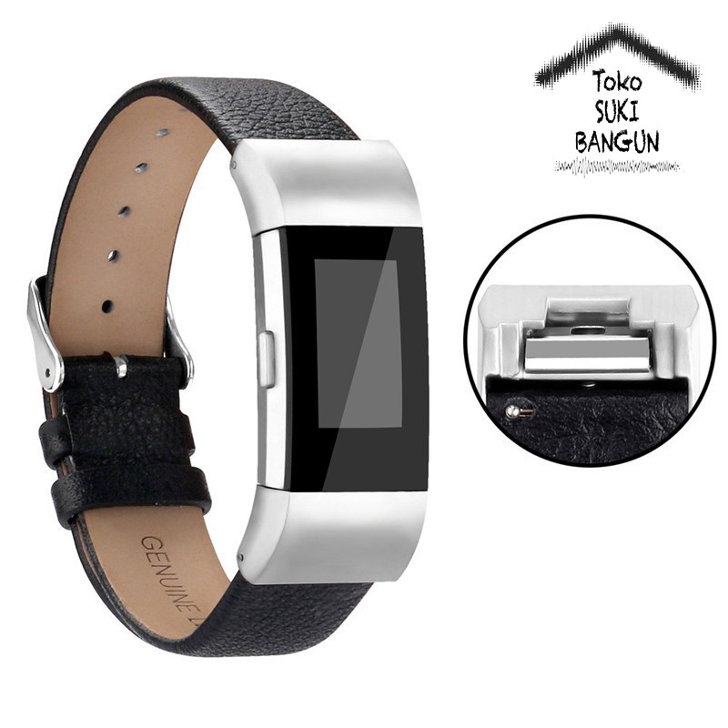 Tali Jam Fit Charge 2 LEATHER Smooth Plain Watch Strap Band