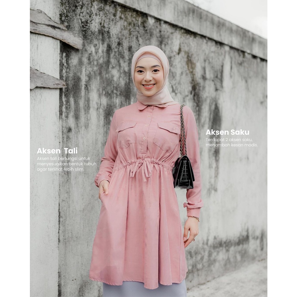 BAJU TUNIK ATASAN WANITA DEWASA PREMIUM POLOS ZALFA BBC PREWEDDING KONDANGAN MUSLIM RAYON TERBARU