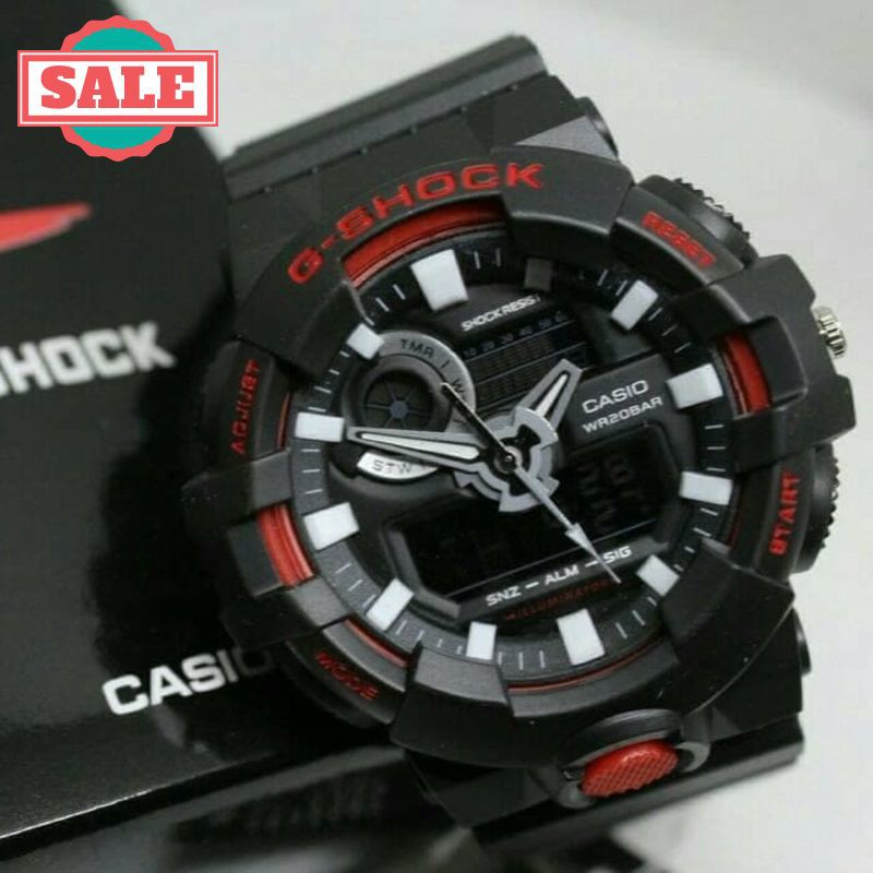 Murah G SHOCK GA 700 BLACK LIST RED