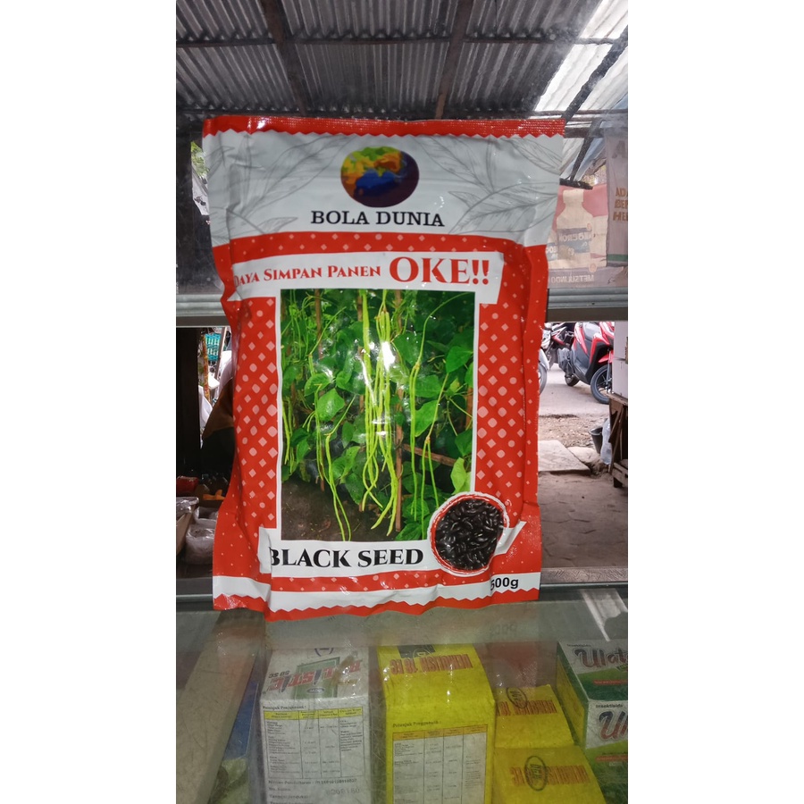 benih kacang panjang bola dunia black seed 500gr