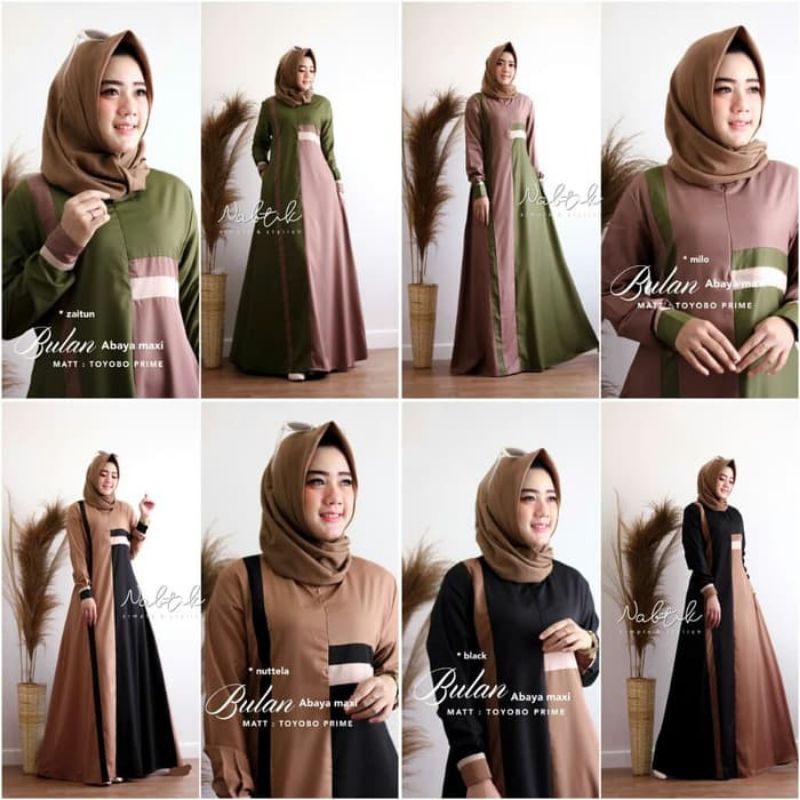 Bulan abaya maxi pakaian wanita dress fashion muslim