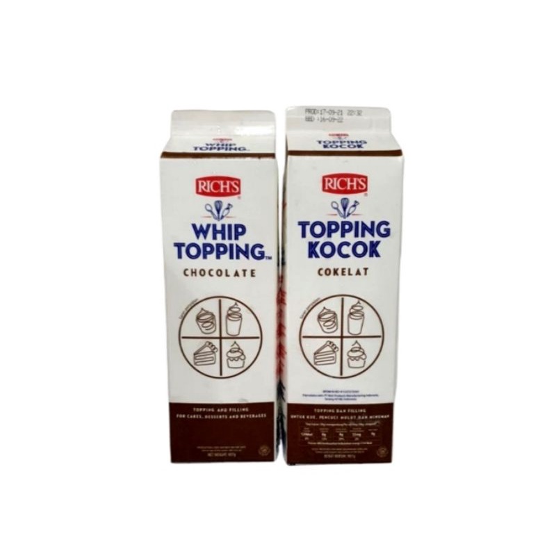 

Rich whipe topping chocolate 907 gr / richs whipping coklat