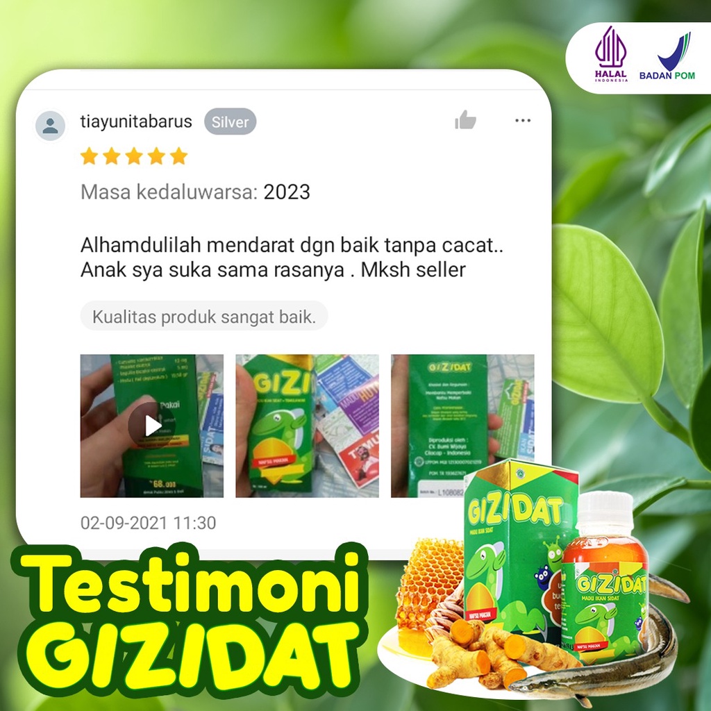 GIZIDAT PAKET 10 BOTOL  - Vitamin Penambah Nafsu Makan - Anak Sehat Cerdas Madu Gemuk Badan 100% Alami