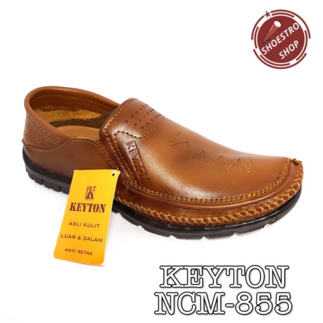KEYTON  Sepatu Bahan Kulit Pria Casual